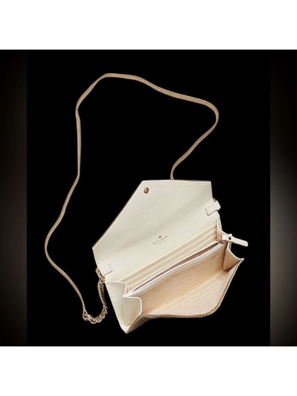 Kate Spade Kylie Harrison St Gold Wallet On Chain WOC Crossbody - Picture 14 of 16